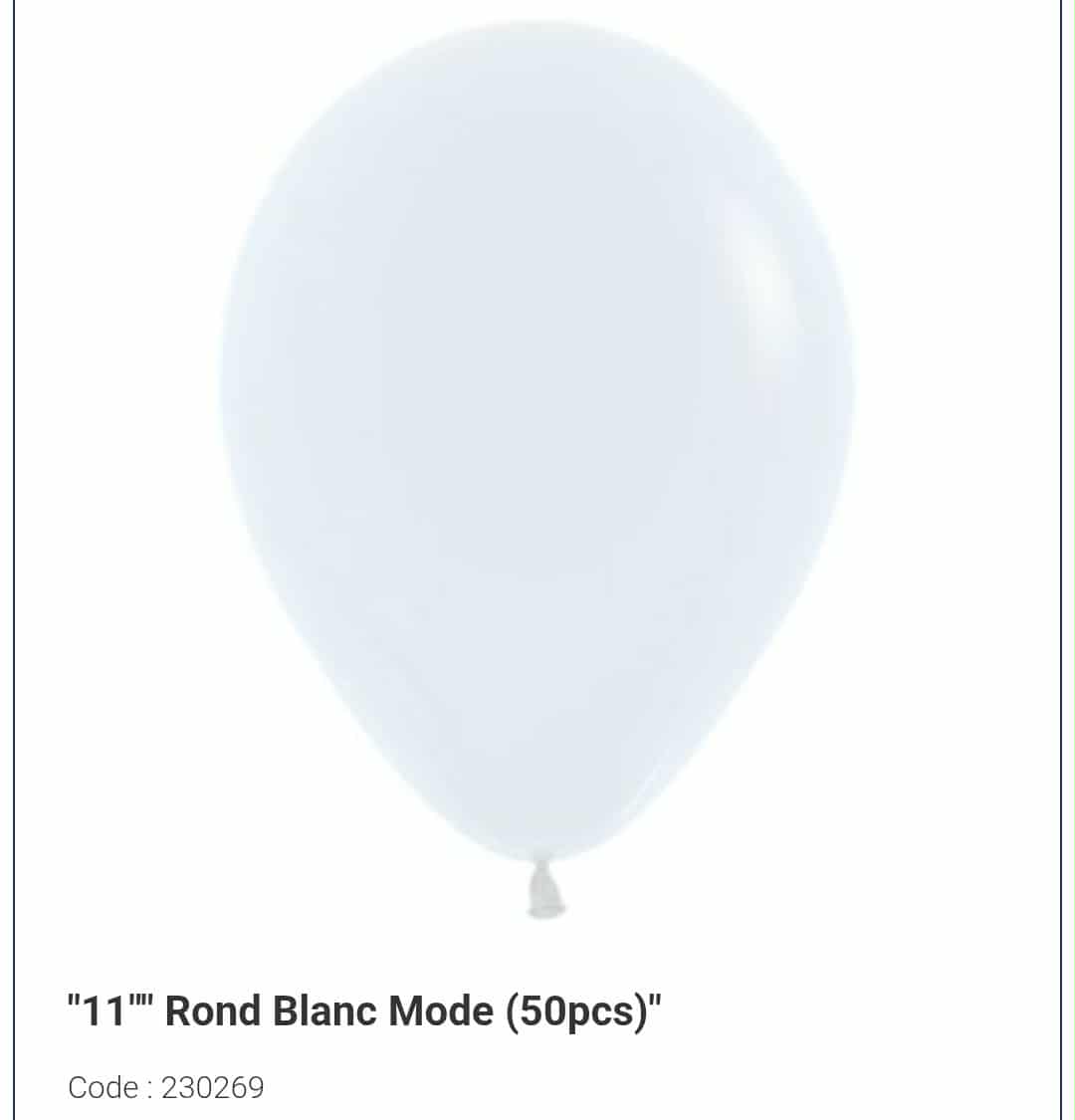 Latex blanc 11 pouces