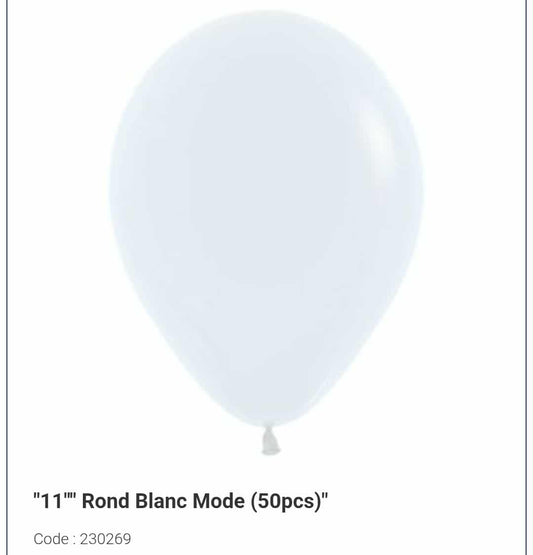 Latex blanc 11 pouces