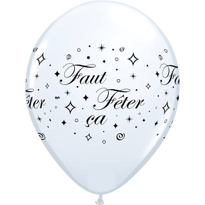 Latex faut fêter ça  blanc 11 pouces