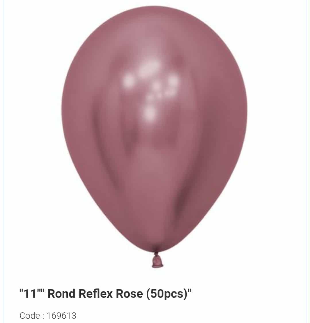 Latex rose chrome 11 pouces