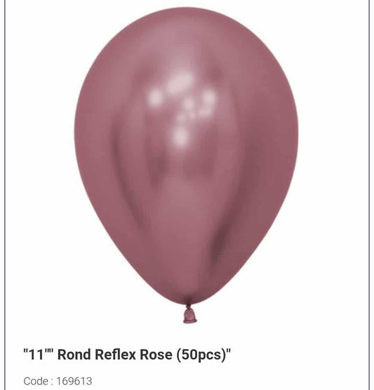 Latex rose chrome 11 pouces