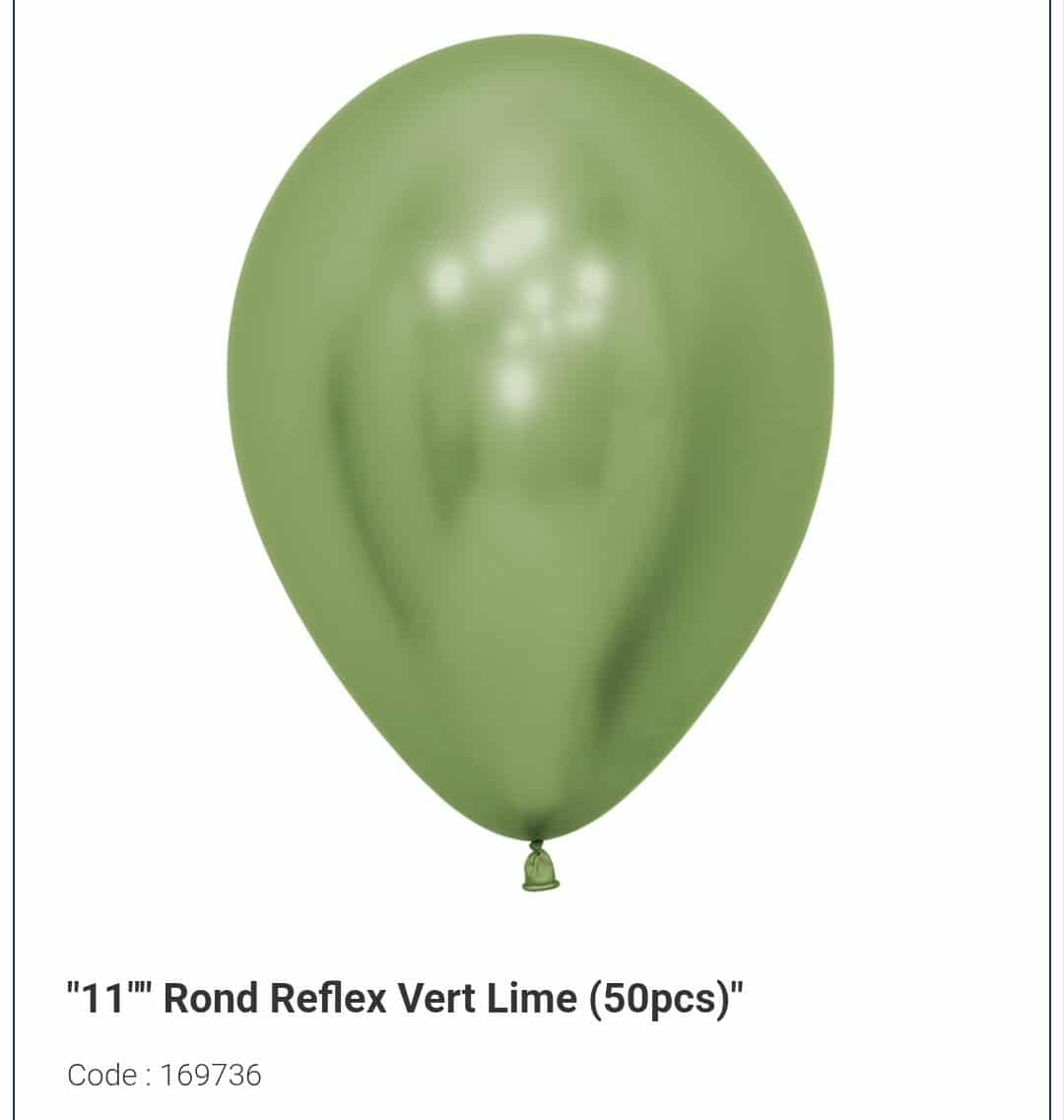 Latex vert chrome 11 pouces