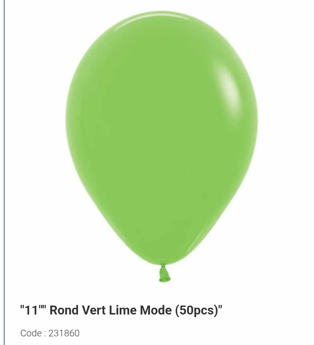 Latex  vert lime 11 pouces