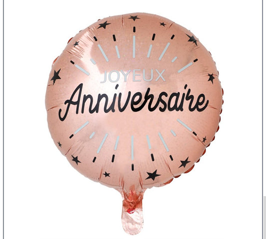 Ballon joyeux anniversaire rose gold 18 pouces