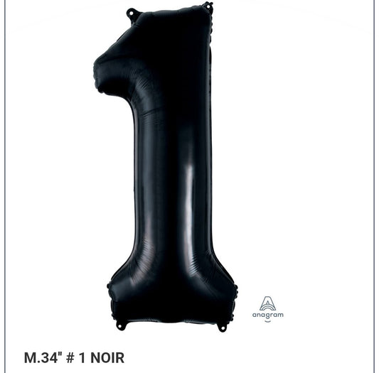 Ballon supershape chiffre noir 1