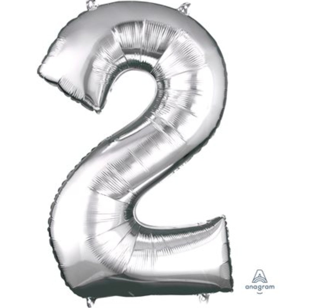 Ballon supershape chiffre argent 2