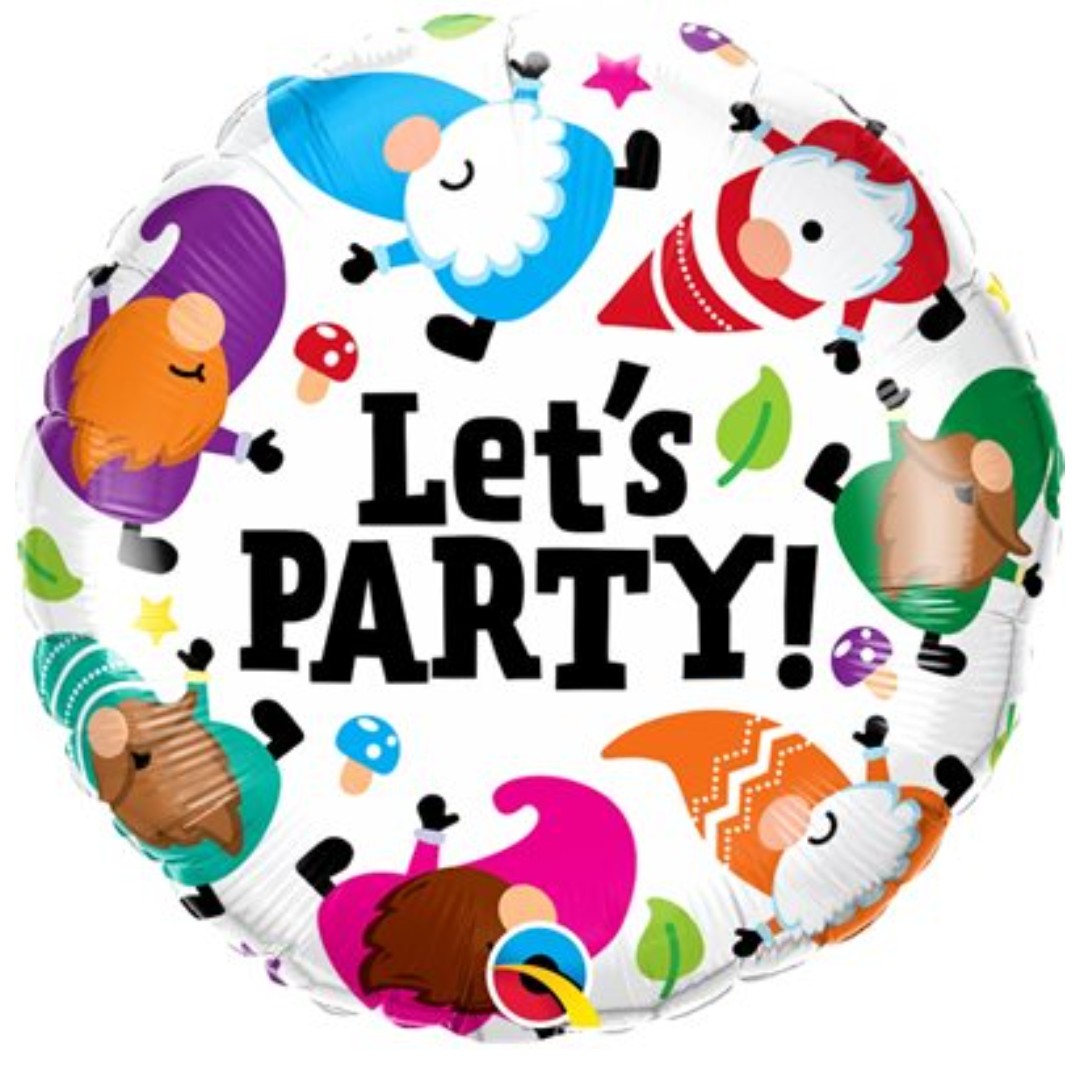 Ballon Let's party gnome 18 pouces