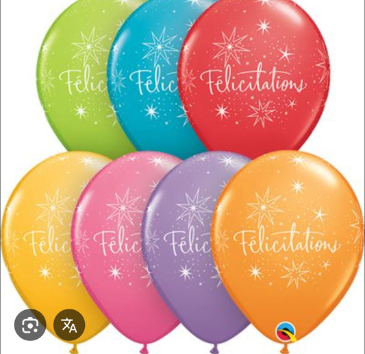 Ballon latex félicitations