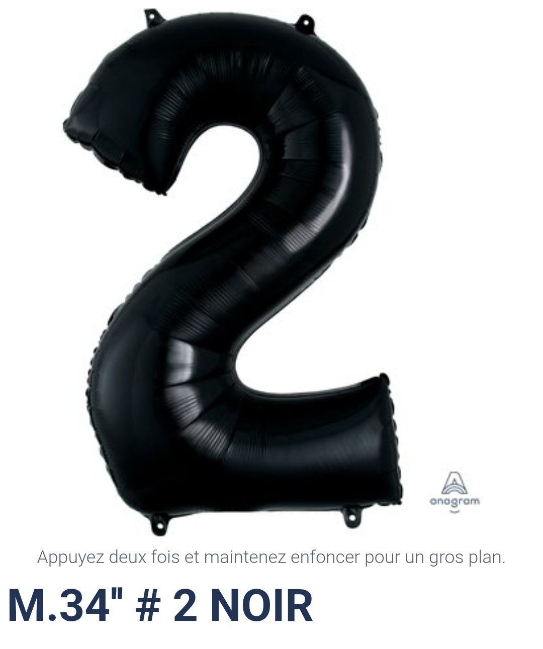 Ballon supershape chiffre noir 2
