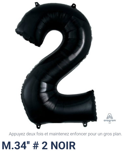 Ballon supershape chiffre noir 2