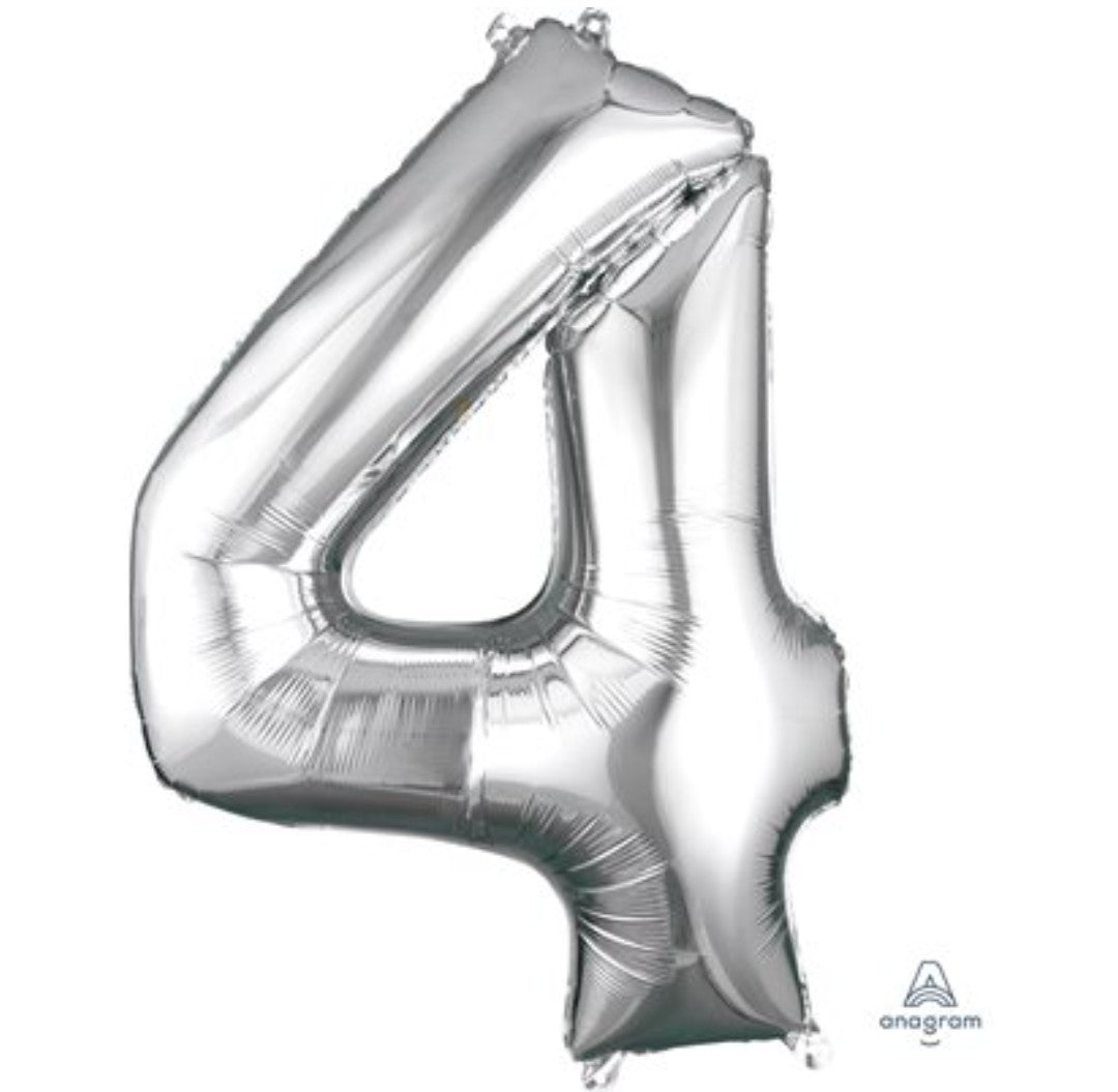Ballon supershape chiffre argent 4