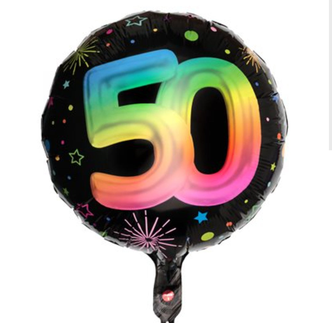 Ballon 50 ans fluo  18 pouces