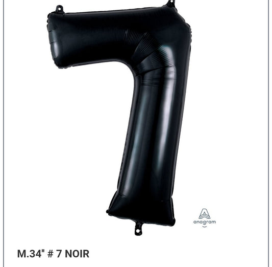 Ballon supershape chiffre noir 7