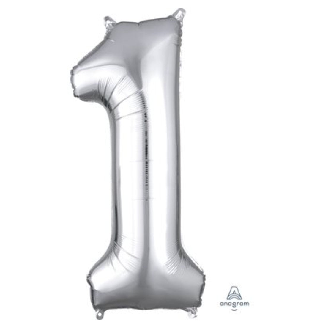 Ballon supershape chiffre argent 1