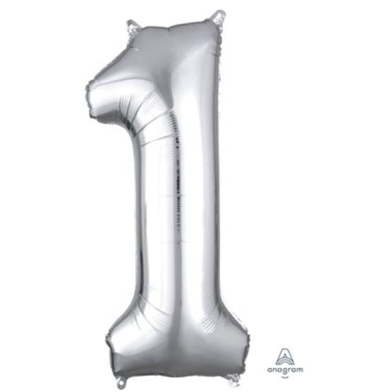 Ballon supershape chiffre argent 1