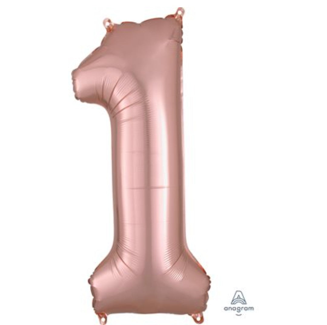 Ballon supershape chiffre rose gold 1