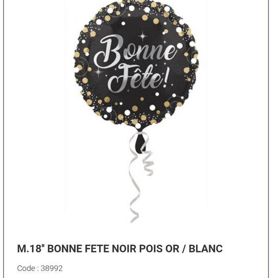 Ballon bonne fête noir et or 18 pouces