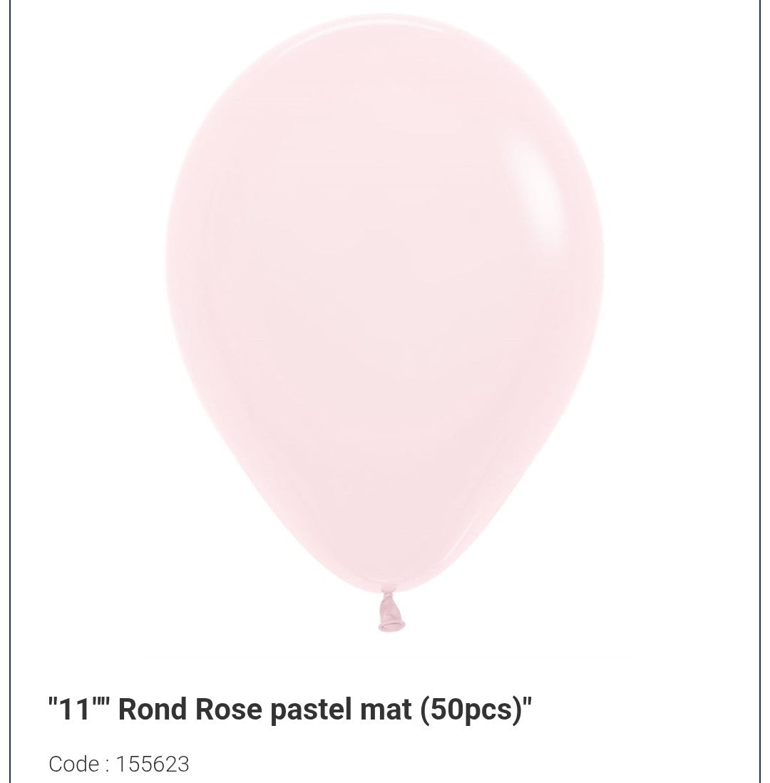 Latex 11 pouces rose pastel