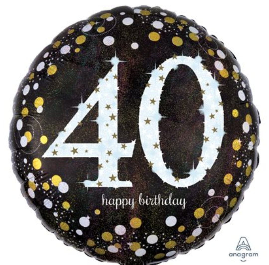 Ballon 40 ans sparkling 18 pouces