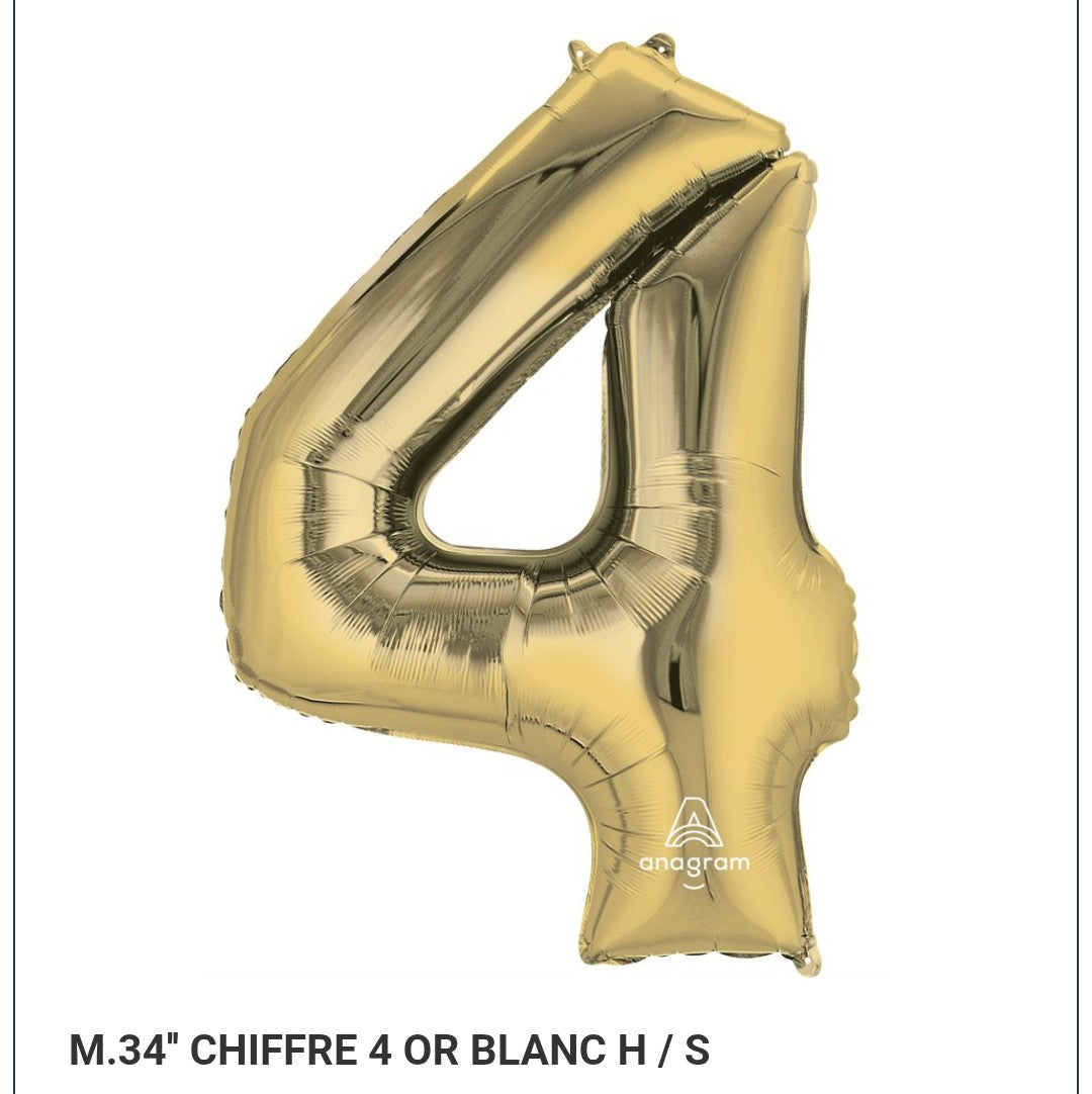 Ballon supershape chiffreor blanc 4