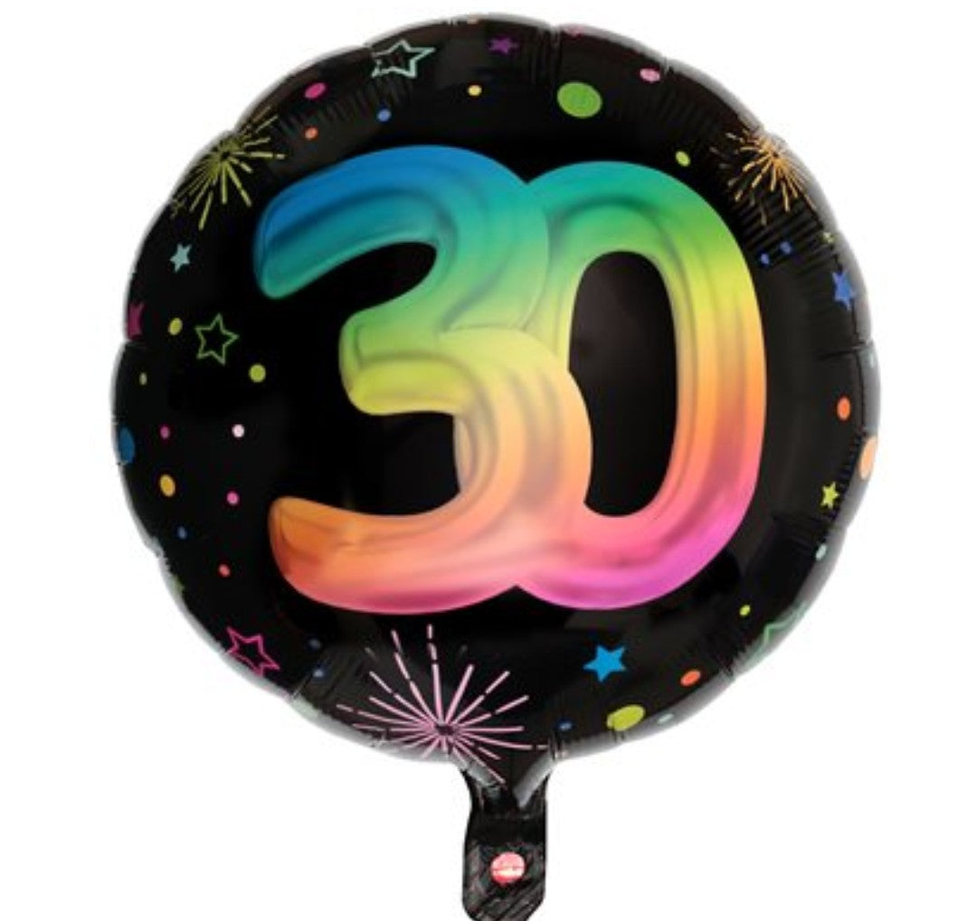 Ballon 30 ans fluo 18 pouces