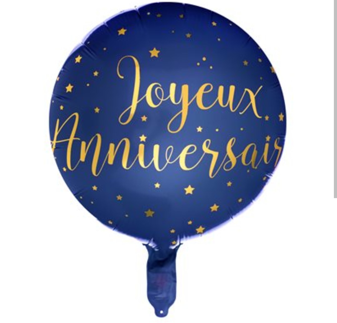 Ballon joyeux anniversaire bleu et or 18 pouces