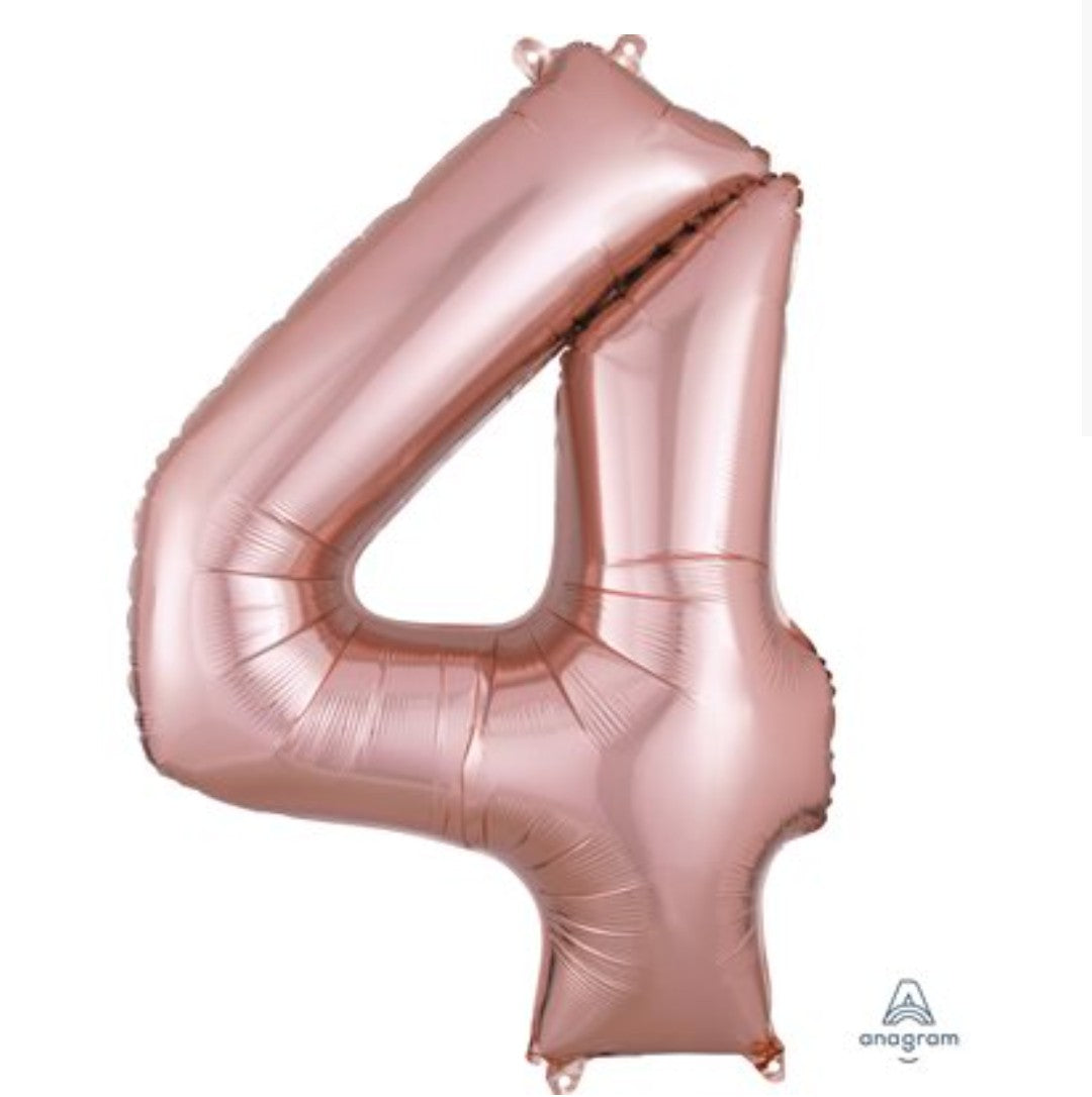 Ballon supershape chiffre rose gold 4