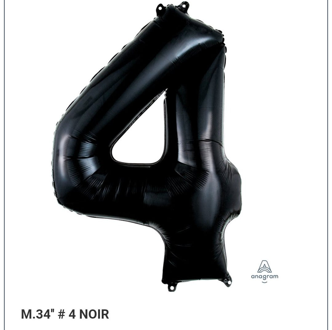 Ballon supershape chiffre noir 4