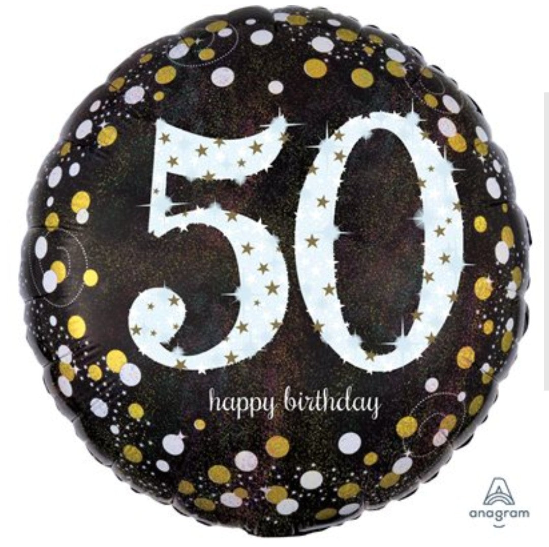 Ballon 50 ans sparkling 18 pouces