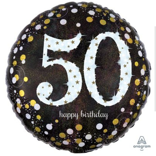 Ballon 50 ans sparkling 18 pouces