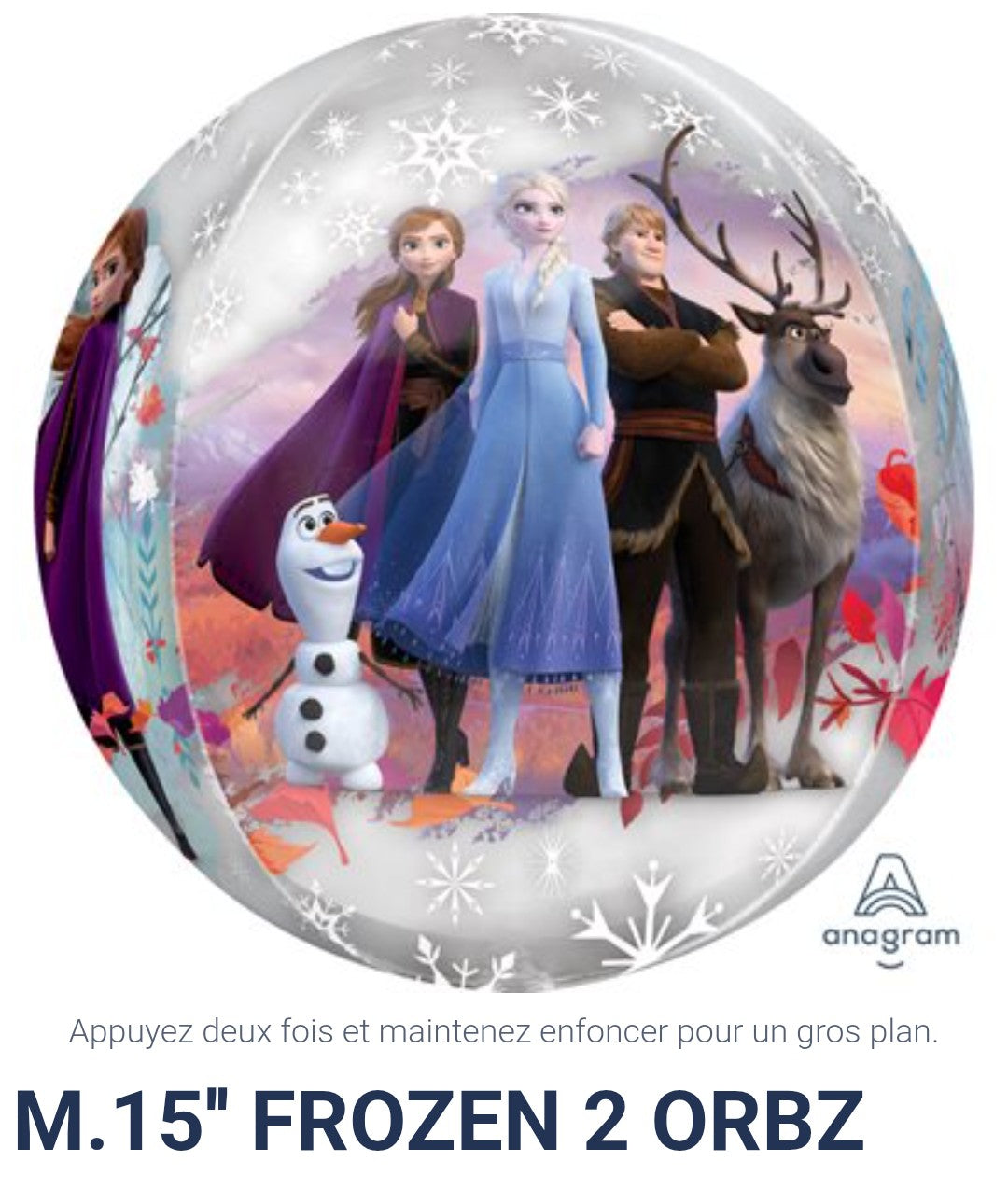Ballon orbz reine des neiges 15 pouces