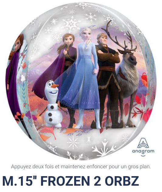 Ballon orbz reine des neiges 15 pouces